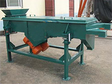 碳鋼加裝料斗的雙層直線振動篩。