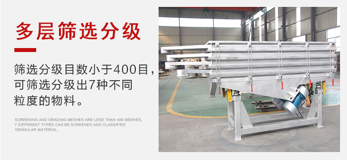 石子振動篩多層篩選分級能夠同時篩分2-7種物料。